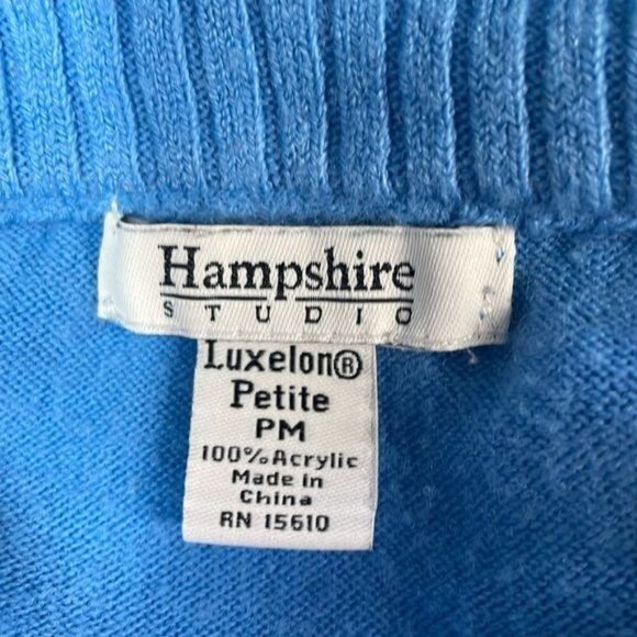 Vintage-Inspired Blue‎ Knit Cowl Neck Pullover Sweater - Picture 7 of 10